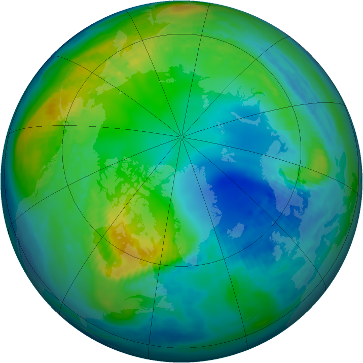 Arctic ozone map for 12 November 1983